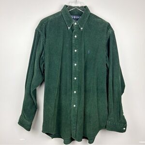 Vintage Ralph Lauren Blake Corduroy Button Down Shirt Hunter Green Sz xl